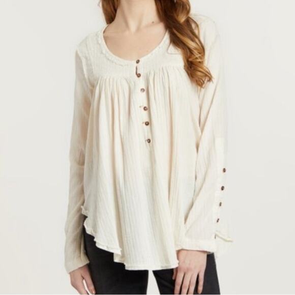 Free People Tops - Free People Cream Sand Dune Henley